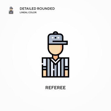 Hakem vektör simgesi. Modern vektör illüstrasyon kavramları. Düzenlemesi ve kişiselleştirmesi kolay.