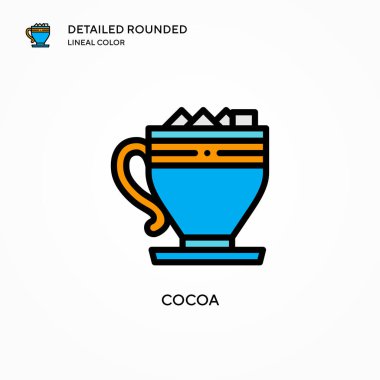 Kakao vektör simgesi. Modern vektör illüstrasyon kavramları. Düzenlemesi ve kişiselleştirmesi kolay.