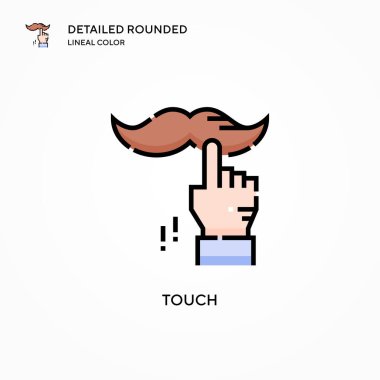 Vektör simgesine dokun. Modern vektör illüstrasyon kavramları. Düzenlemesi ve kişiselleştirmesi kolay.