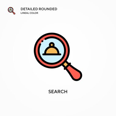 Arama vektör simgesi. Modern vektör illüstrasyon kavramları. Düzenlemesi ve kişiselleştirmesi kolay.