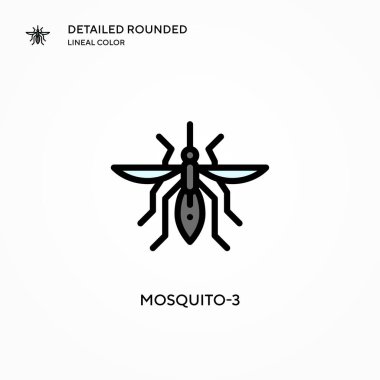 Sivrisinek-3 vektör simgesi. Modern vektör illüstrasyon kavramları. Düzenlemesi ve kişiselleştirmesi kolay.