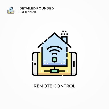 Uzaktan kumanda vektör simgesi. Modern vektör illüstrasyon kavramları. Düzenlemesi ve kişiselleştirmesi kolay.