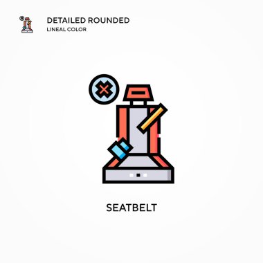 Emniyet kemeri vektör simgesi. Modern vektör illüstrasyon kavramları. Düzenlemesi ve kişiselleştirmesi kolay.