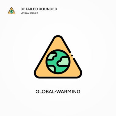 Küresel ısınma vektör simgesi. Modern vektör illüstrasyon kavramları. Düzenlemesi ve kişiselleştirmesi kolay.