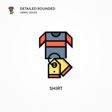 Gömlek vektör simgesi. Modern vektör illüstrasyon kavramları. Düzenlemesi ve kişiselleştirmesi kolay.
