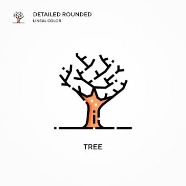 Ağaç vektör simgesi. Modern vektör illüstrasyon kavramları. Düzenlemesi ve kişiselleştirmesi kolay.