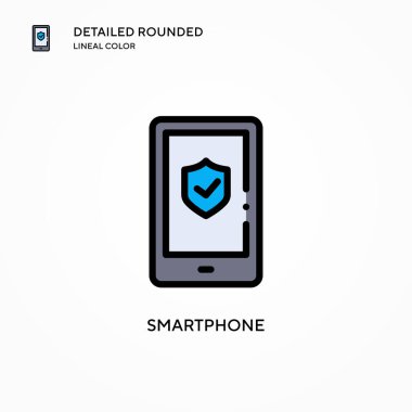 Akıllı telefon vektör simgesi. Modern vektör illüstrasyon kavramları. Düzenlemesi ve kişiselleştirmesi kolay.