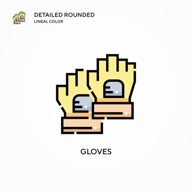 Eldiven vektör simgesi. Modern vektör illüstrasyon kavramları. Düzenlemesi ve kişiselleştirmesi kolay.