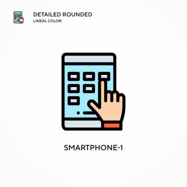 Akıllı Telefon-1 vektör simgesi. Modern vektör illüstrasyon kavramları. Düzenlemesi ve kişiselleştirmesi kolay.