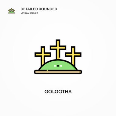 Golgotha vektör simgesi. Modern vektör illüstrasyon kavramları. Düzenlemesi ve kişiselleştirmesi kolay.