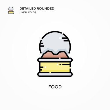 Yiyecek vektör simgesi. Modern vektör illüstrasyon kavramları. Düzenlemesi ve kişiselleştirmesi kolay.