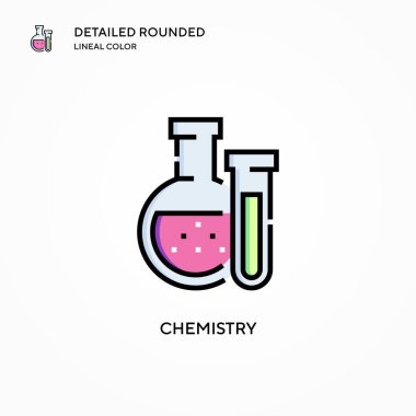 Kimya vektör simgesi. Modern vektör illüstrasyon kavramları. Düzenlemesi ve kişiselleştirmesi kolay.