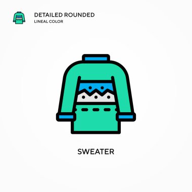 Süveter vektör simgesi. Modern vektör illüstrasyon kavramları. Düzenlemesi ve kişiselleştirmesi kolay.