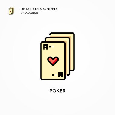 Poker vektör simgesi. Modern vektör illüstrasyon kavramları. Düzenlemesi ve kişiselleştirmesi kolay.