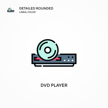 DVD oynatıcı vektör simgesi. Modern vektör illüstrasyon kavramları. Düzenlemesi ve kişiselleştirmesi kolay.