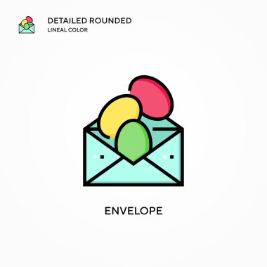 Zarf vektör simgesi. Modern vektör illüstrasyon kavramları. Düzenlemesi ve kişiselleştirmesi kolay.