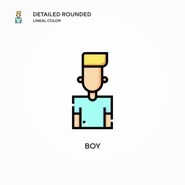 Erkek vektör simgesi. Modern vektör illüstrasyon kavramları. Düzenlemesi ve kişiselleştirmesi kolay.