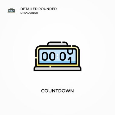 Geri sayım vektör simgesi. Modern vektör illüstrasyon kavramları. Düzenlemesi ve kişiselleştirmesi kolay.