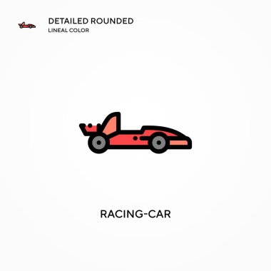Yarış arabası vektör simgesi. Modern vektör illüstrasyon kavramları. Düzenlemesi ve kişiselleştirmesi kolay.