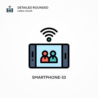 Akıllı telefon-33 vektör simgesi. Modern vektör illüstrasyon kavramları. Düzenlemesi ve kişiselleştirmesi kolay.