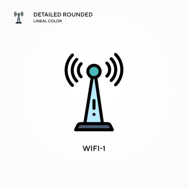 Wifi-1 vektör simgesi. Modern vektör illüstrasyon kavramları. Düzenlemesi ve kişiselleştirmesi kolay.