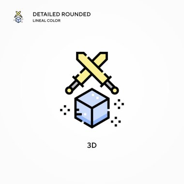 3d vektör simgesi. Modern vektör illüstrasyon kavramları. Düzenlemesi ve kişiselleştirmesi kolay.