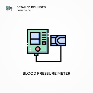 Tansiyon ölçer vektör simgesi. Modern vektör illüstrasyon kavramları. Düzenlemesi ve kişiselleştirmesi kolay.