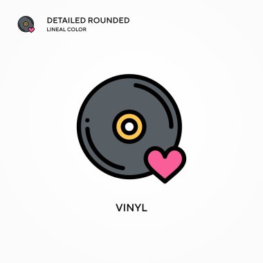 Vinil vektör simgesi. Modern vektör illüstrasyon kavramları. Düzenlemesi ve kişiselleştirmesi kolay.