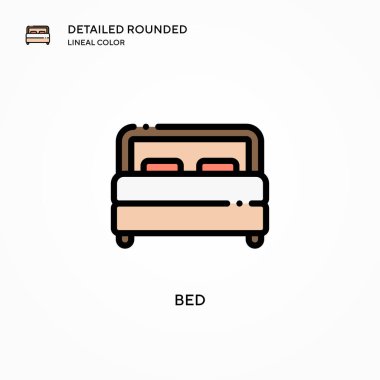 Yatak vektör simgesi. Modern vektör illüstrasyon kavramları. Düzenlemesi ve kişiselleştirmesi kolay.