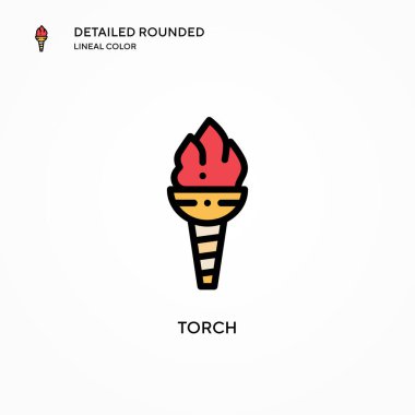 Meşale vektör simgesi. Modern vektör illüstrasyon kavramları. Düzenlemesi ve kişiselleştirmesi kolay.