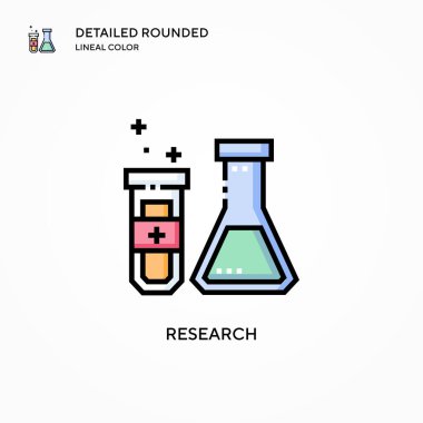 Araştırma vektör simgesi. Modern vektör illüstrasyon kavramları. Düzenlemesi ve kişiselleştirmesi kolay.