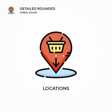 Konum vektör simgesi. Modern vektör illüstrasyon kavramları. Düzenlemesi ve kişiselleştirmesi kolay.