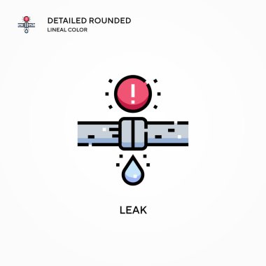 Sızdırma vektör simgesi. Modern vektör illüstrasyon kavramları. Düzenlemesi ve kişiselleştirmesi kolay.