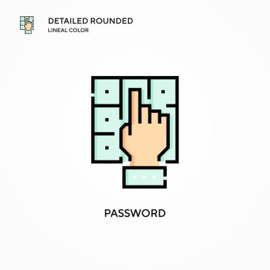 Parola vektör simgesi. Modern vektör illüstrasyon kavramları. Düzenlemesi ve kişiselleştirmesi kolay.