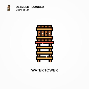 Su kulesi ikonu. Modern vektör illüstrasyon kavramları. Düzenlemesi ve kişiselleştirmesi kolay.