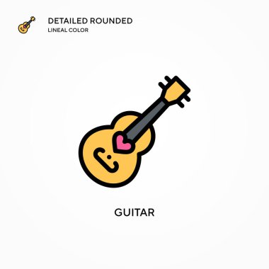 Gitar vektör simgesi. Modern vektör illüstrasyon kavramları. Düzenlemesi ve kişiselleştirmesi kolay.