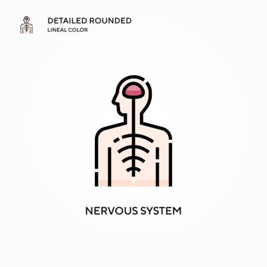Sinir sistemi vektör simgesi. Modern vektör illüstrasyon kavramları. Düzenlemesi ve kişiselleştirmesi kolay.