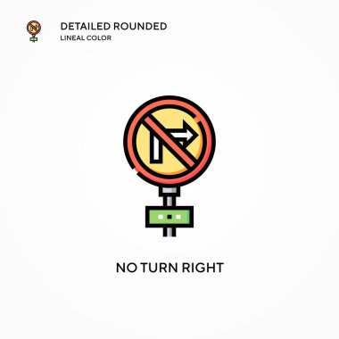 Sağa dönüş vektörü simgesi yok. Modern vektör illüstrasyon kavramları. Düzenlemesi ve kişiselleştirmesi kolay.