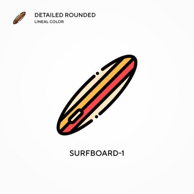 Sörf tahtası-1 vektör simgesi. Modern vektör illüstrasyon kavramları. Düzenlemesi ve kişiselleştirmesi kolay.