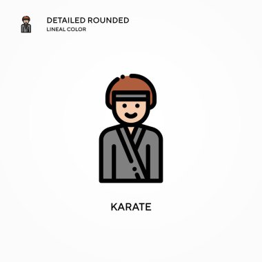 Karate vektör simgesi. Modern vektör illüstrasyon kavramları. Düzenlemesi ve kişiselleştirmesi kolay.