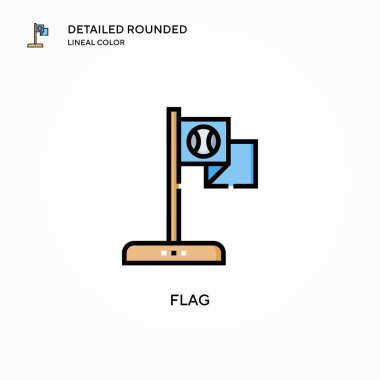Bayrak vektör simgesi. Modern vektör illüstrasyon kavramları. Düzenlemesi ve kişiselleştirmesi kolay.
