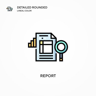 Vektör simgesini rapor et. Modern vektör illüstrasyon kavramları. Düzenlemesi ve kişiselleştirmesi kolay.