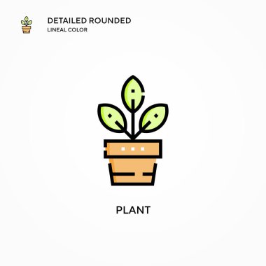 Bitki vektör simgesi. Modern vektör illüstrasyon kavramları. Düzenlemesi ve kişiselleştirmesi kolay.