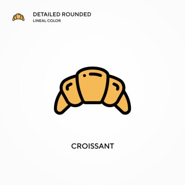 Kruvasan vektör ikonu. Modern vektör illüstrasyon kavramları. Düzenlemesi ve kişiselleştirmesi kolay.