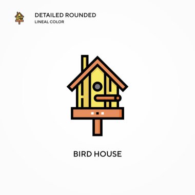 Kuş evi vektör simgesi. Modern vektör illüstrasyon kavramları. Düzenlemesi ve kişiselleştirmesi kolay.