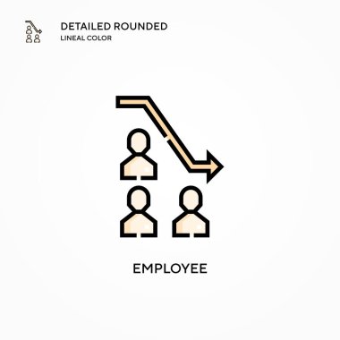 Çalışan vektör simgesi. Modern vektör illüstrasyon kavramları. Düzenlemesi ve kişiselleştirmesi kolay.
