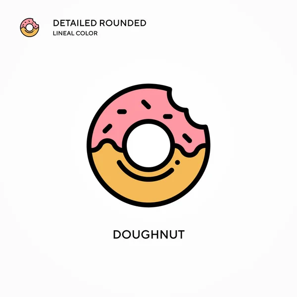 Icono Del Vector Donut Conceptos Modernos Ilustración Vectorial Fácil Editar — Vector de stock