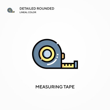 Şerit vektör simgesi ölçülüyor. Modern vektör illüstrasyon kavramları. Düzenlemesi ve kişiselleştirmesi kolay.