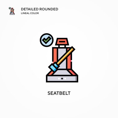 Emniyet kemeri vektör simgesi. Modern vektör illüstrasyon kavramları. Düzenlemesi ve kişiselleştirmesi kolay.