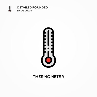 Termometre vektör simgesi. Modern vektör illüstrasyon kavramları. Düzenlemesi ve kişiselleştirmesi kolay.